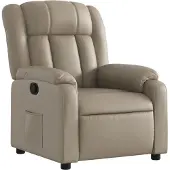 Syfax Poltrona Reclinabile Cappuccino in Pelle finta