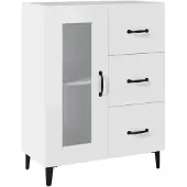 Syfax Credenza Bianca 69,5x34x90 cm in Legno Multistrato