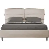 Ityhome - Letto senza rete imbottito 160x210 microfibra sabbia Nandy