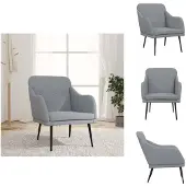 vidaXL Poltrona grigio chiaro 63x76x80 cm tessuto - Poltrona