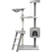 Syfax Albero per Gatti con Tiragraffi in Sisal 150 cm Grigio