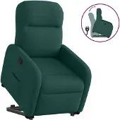 Syfax Poltrona Alzapersona Reclinabile Verde Scuro in Tessuto