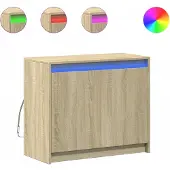 Syfax Credenza con LED Rovere Sonoma 72x34x61 cm in Legno Multistrato