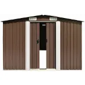 Syfax Casetta da Giardino 257x580x181 cm in Metallo Marrone