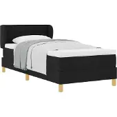 Syfax Letto a molle con materasso Nero 80 x 200 cm Tessuto
