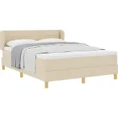 Syfax Letto a molle con materasso Crema 160 x 200 cm Tessuto