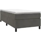 Syfax Struttura Letto a Rete a Molle Grigio Scuro 80x200 cm Velluto