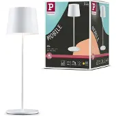 Paulmann Lampada da tavolo LED ricaricabile Gilo, bianca, plastica, IP44