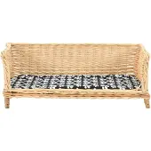 Syfax Cesta per Cani con Cuscino 90x54x35 cm Salice Naturale