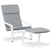 Syfax Poltrona Relax con Poggiapiedi Grigio Chiaro in Tessuto