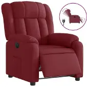 Syfax Poltrona Elettrica Reclinabile Rosso Vino in Tessuto