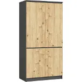 Akord Armadio 4 Ante Grafite/Rovere Artisan 90X51X180 Cm