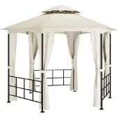 Syfax Gazebo con Pareti Laterali 3,1x2,7 m Crema