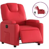 Syfax Poltrona Reclinabile Elettrica Rossa in Pelle finta