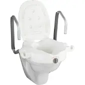 Wenko Sedile WC rialzato con maniglie di sostegno SECURA braccioli senior