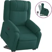 Syfax Poltrona Alzapersona Reclinabile Verde Scuro in Tessuto