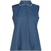CMP Women's Polo Sleeveless Maglia polo Donna (44, blu)