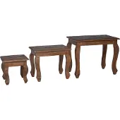 Syfax Tavolo Nesting 3 pz Marrone Legno massello di mogano