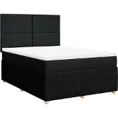 Syfax Giroletto a Molle con Materasso Nero 140x200 cm in Tessuto