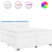 Syfax Giroletto a Molle con Materasso Bianco 180x200 cm in Pelle finta