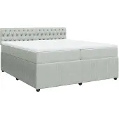 Syfax Giroletto a Molle con Materasso Grigio Chiaro 200x200cm Velluto