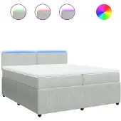 Syfax Giroletto a Molle con Materasso Grigio Chiaro 200x200cm Velluto