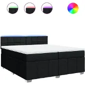 Syfax Giroletto a Molle con Materasso Nero 200x200 cm in Tessuto