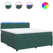 Syfax Giroletto a Molle con Materasso Verde Scuro 180x200 cm Velluto