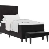 vidaXL Letto boxspring con testiera, nero, 190 x 90 cm, velluto