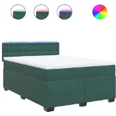 Syfax Giroletto a Molle con Materasso Verde Scuro 140x190 cm Velluto
