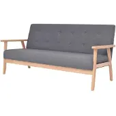 Syfax Set di Divani 2 pz in Tessuto Grigio Scuro