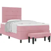 Syfax Letto a molle con testiera Rosa 200 x 120 cm Velluto