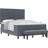 vidaXL Letto boxspring con testiera, grigio scuro, 200 x 140 cm, velluto