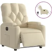 Syfax Poltrona Elettrica Reclinabile Crema in Tessuto