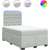 Syfax Giroletto a Molle con Materasso Grigio Chiaro 120x200cm Velluto