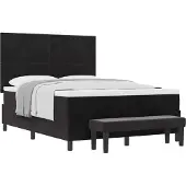 vidaXL Letto boxspring con testiera, nero, 200 x 160 cm, velluto