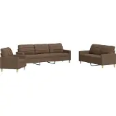 Syfax Set di Divani 3 pz Marrone in Tessuto