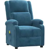 Syfax Poltrona Massaggiante Blu in Velluto