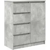Syfax Credenza con Cassetti Grigio Cemento 71x35x84 cm in Truciolato