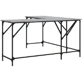 Syfax Scrivania Grigio Sonoma 149x149x75 cm in Legno Multistrato