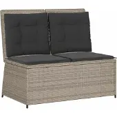 Syfax Panchina da giardino Grigio chiaro polyrattan