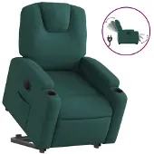Syfax Poltrona Alzapersona Reclinabile Elettrica Verde Scuro Tessuto