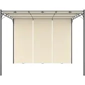 Syfax Gazebo da Giardino con Tenda Laterale 3x3x2,25m Crema
