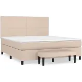 Syfax Giroletto a Molle con Materasso Cappuccino 160x200cm Pelle finta