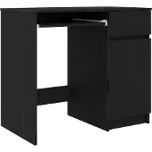 Syfax Scrivania Rovere Nera 86x49x76 cm in Legno Multistrato