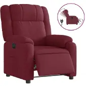 Syfax Poltrona Elettrica Reclinabile Rosso Vino in Tessuto