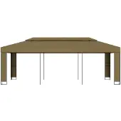 Syfax Gazebo con Tetto Doppio 3x6 m Grigio Talpa 180 g/m²