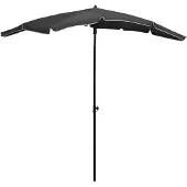 Syfax Ombrellone da Giardino con Palo 200x130 cm Antracite