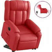 Syfax Poltrona Alzapersona Reclinabile Elettrica Rossa in Pelle finta