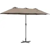 Syfax Ombrello da giardino 370 x 197 x 239 cm Poliestere e Alluminio